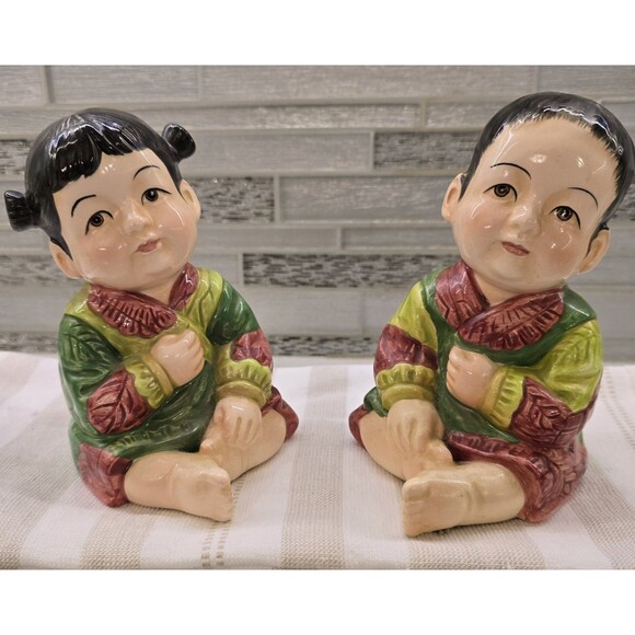 Vintage Seymour Mann Asian Piano Babies, made of porcelain. Great Condition - Picture 9 of 12